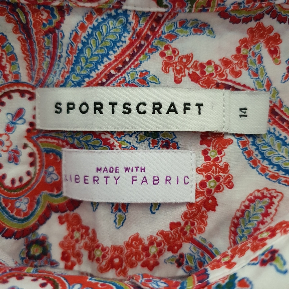 Sportscraft Liberty Fabric Paisley Floral Print Sleeveless Blouse Size 14 - Picture 3 of 12